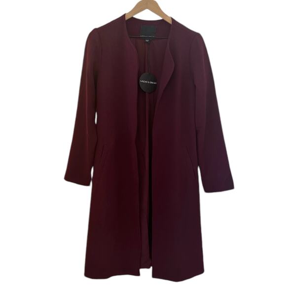Nordstrom NWT Harlowe & Graham Purple/Wine Red Overcoat Open Jacket – Small - Picture 5 of 10
